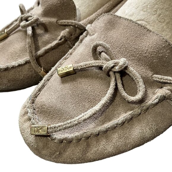 Michael Kors Women's Suede Moccasins Loafers Beige Slip-On Flats Size 9.5 - Picture 3 of 8